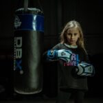 Profesjonell boksesekk for barn og ungde 15 kg blå Bushido 80cm x 30cm