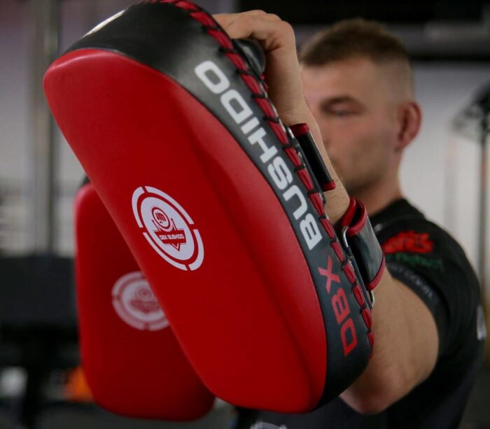 Thai mitts PAO - muay thai kickboksing naturlig skinn Bushido