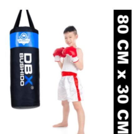 Profesjonell boksesekk for barn og ungde 15kg blå Bushido 80cm x 30cm