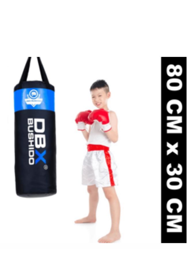 Profesjonell boksesekk for barn og ungde 15kg blå Bushido 80cm x 30cm