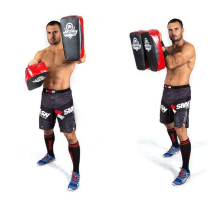 Thai mitts TPAO – muay thai kickboxing Bushido 42cm rød red