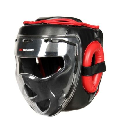 Hodebeskytter sparringsboksehjelm med polykarbonatmaske størrelse M