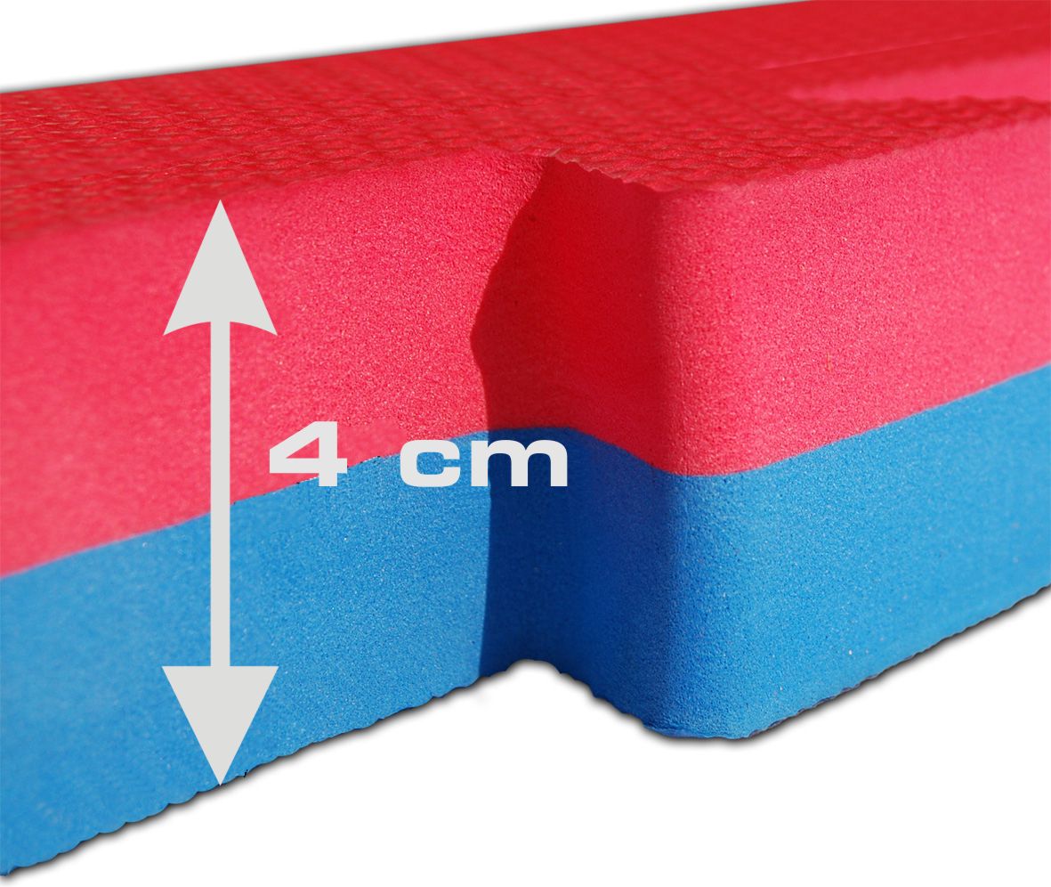 Treningsmatte rød-blå - 1x1m Puzzle - Tatami 4cm Treningsmatte rød-blå - 1x1m Puzzle - Tatami 4cm