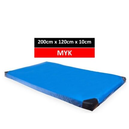 Gymnastikk madrass forsterket matte for trening Blå