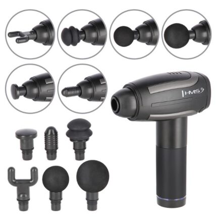 Massasje pistol med 6 utskiftbare spisser - svart