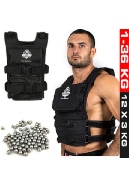 Weight vest 36 kg (12 x 3 kg) loaded vest with weight - weight vest