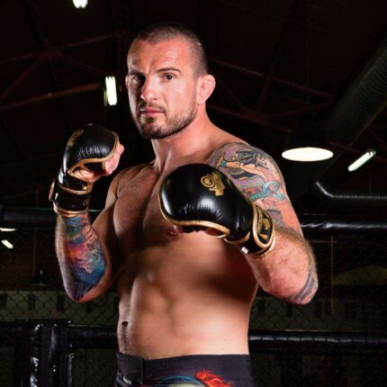 Sparringshansker for MMA, Krav Maga svart gull - skinn - M