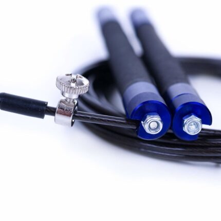 Crossfit hoppetau - aluminium med lagre CrossDBX Pro blå