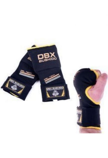 Bushido gel gloves, boxing bandages gold