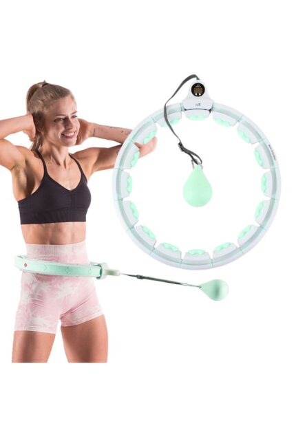 Smart hula hoop with Weight Ball - Adjustable green with LCD counter