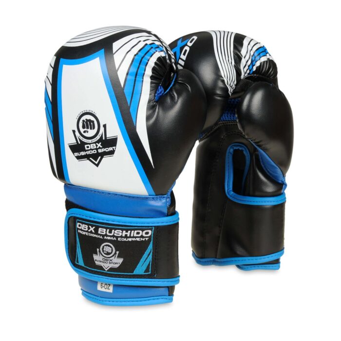 Bushido for barn boksehansker Activ-CLIMA blå 6 oz boxing gloves for kids blue