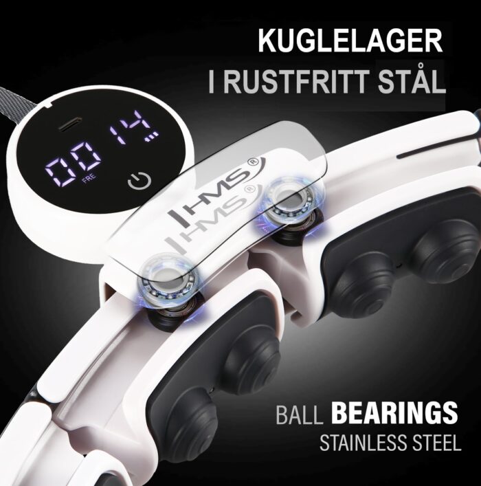 HHM16 Hula hoop hvit med magneter og vekt + teller HMS