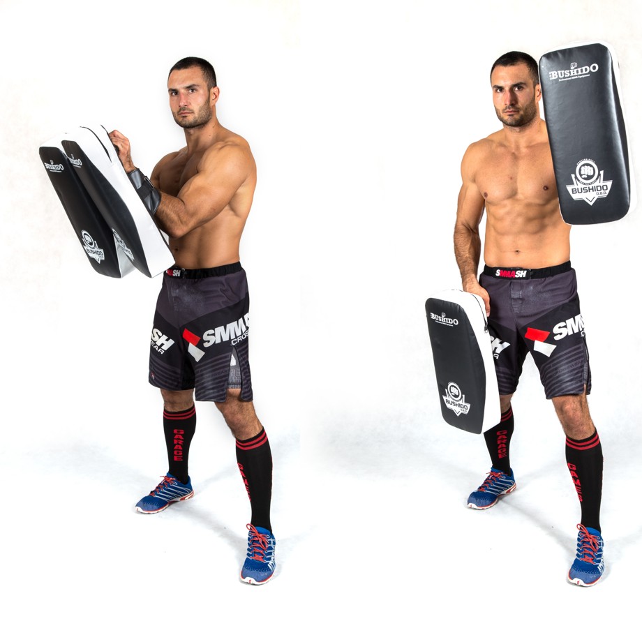 Thai treningsskjold med forlenget profil - svart og hvit T55 Thai treningsskjold med forlenget profil - svart og hvit T55