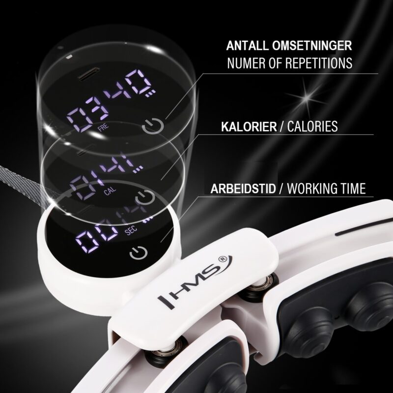 HHM16 Hula hoop hvit med magneter og vekt + teller HMS
