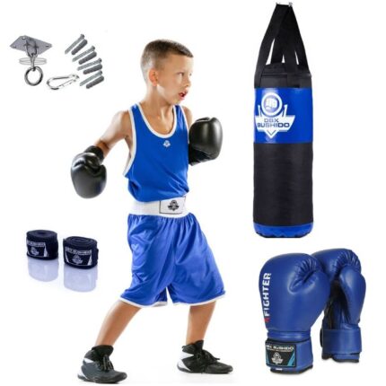 Barn boksesekk sett blå 7 kg + hansker profilbilde