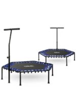 Fitness trampoline med håndtak 127 cm - sekskantet rød