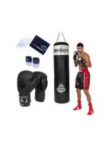 Boksesett 160 cm 50 kg + boksehansker + oppheng + bandasjer produktbilde