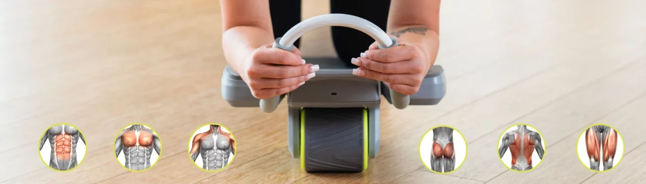 KA08 GRÅ ABS AUTOMATISK TRENINGSHJUL FOR MAGEMUSKLER banner