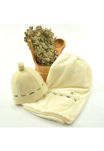 Badstue lue - badstue sett for menn 2 deler - ull og bomull produktbilde