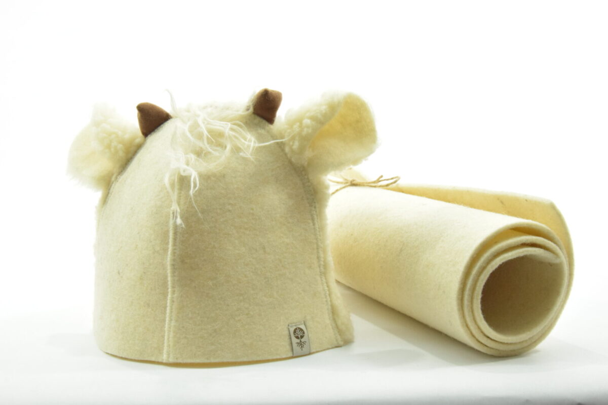 LAM badstuhatt og matte for dame ull - 2-delt SETT LAM badstuhatt og matte for dame ull - 2-delt SETT