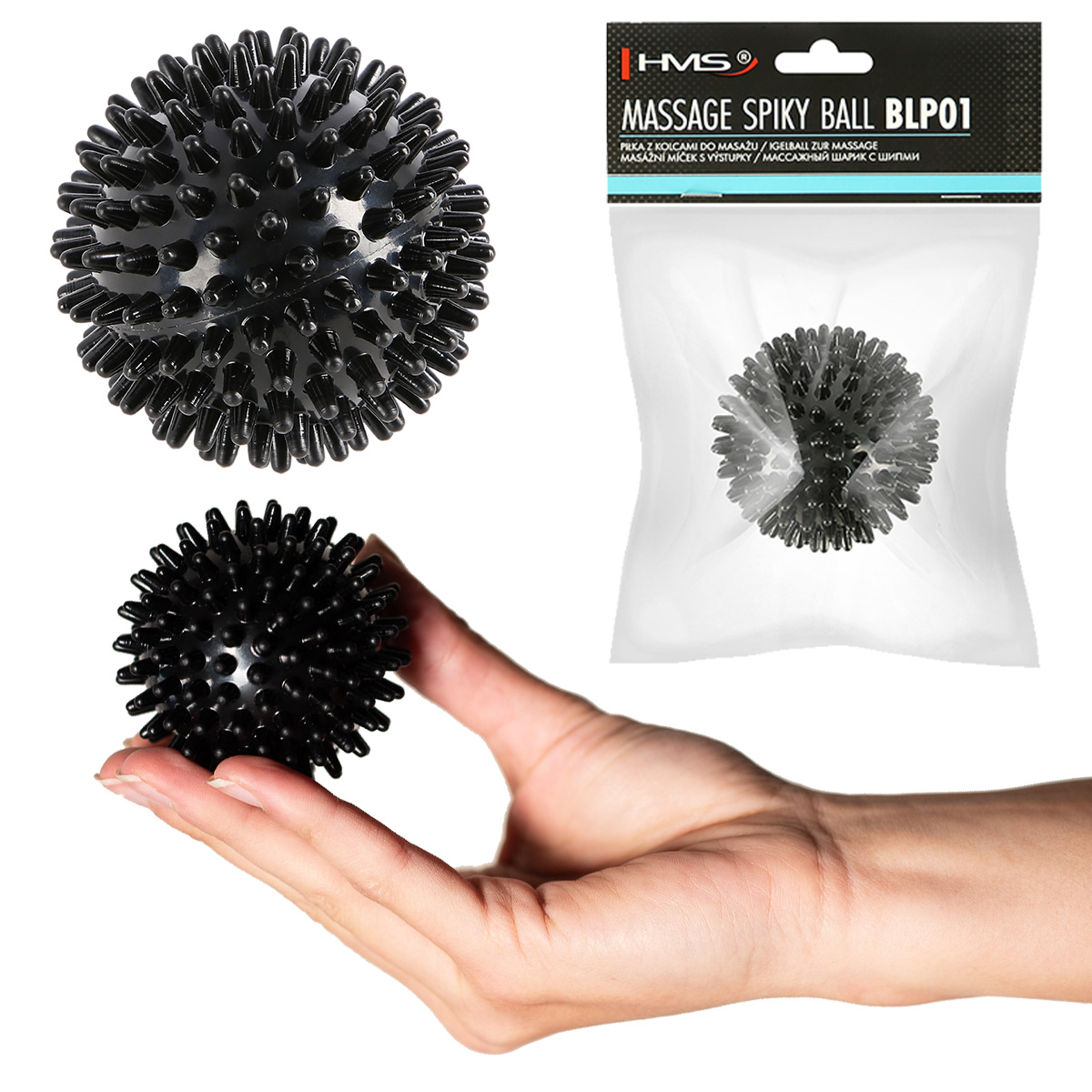 bilde 2 - BLP01 BLACK MASAGE SPIKY BALL HMS