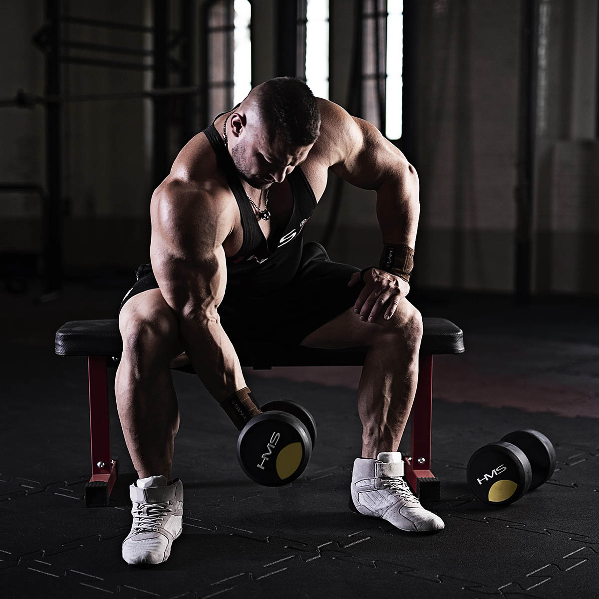 bilde 9 - HG PRO 14 KG RUBBER Dumbbel HMS