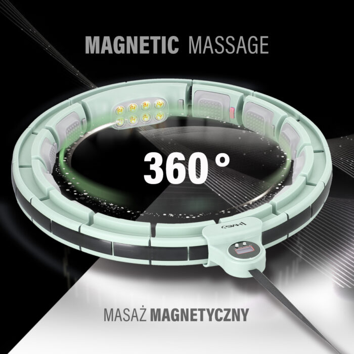 bilde 6 - SET HULA HOOP MAGNETIC GREEN HHM13 Med VEKT + COUNTER HMS + WAIST SUPPORT BR163 RED