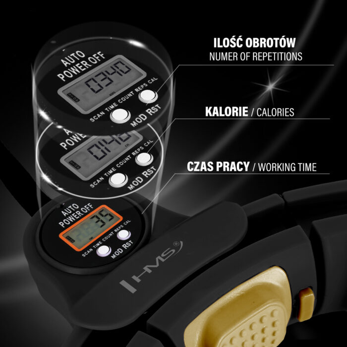 bilde 8 - HHM13 NEW HULA HOOP BLACK/GOLD MAGNETIC MED VEKT + COUNTOR HMS