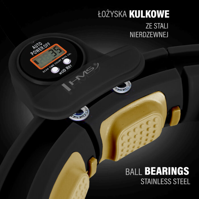 bilde 10 - HHM13 NEW HULA HOOP BLACK/GOLD MAGNETIC MED VEKT + COUNTOR HMS