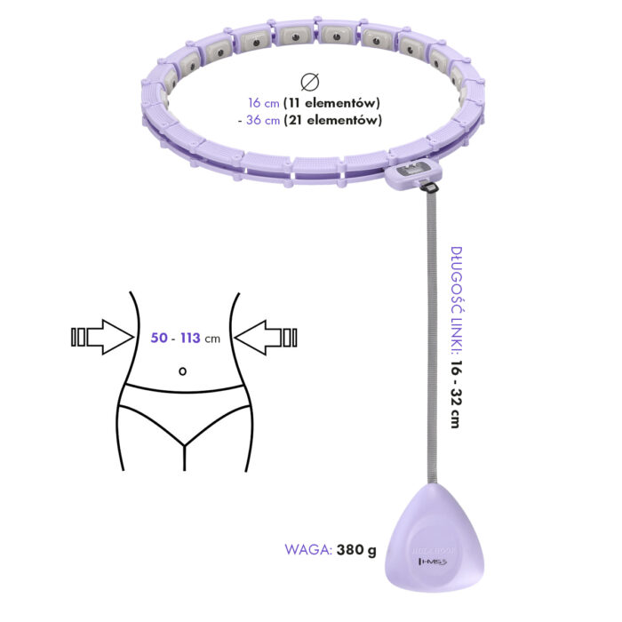 bilde 9 - HHM14 HULA HOOP VIOLET MAGNETIC MED VEKT + COUNTER HMS