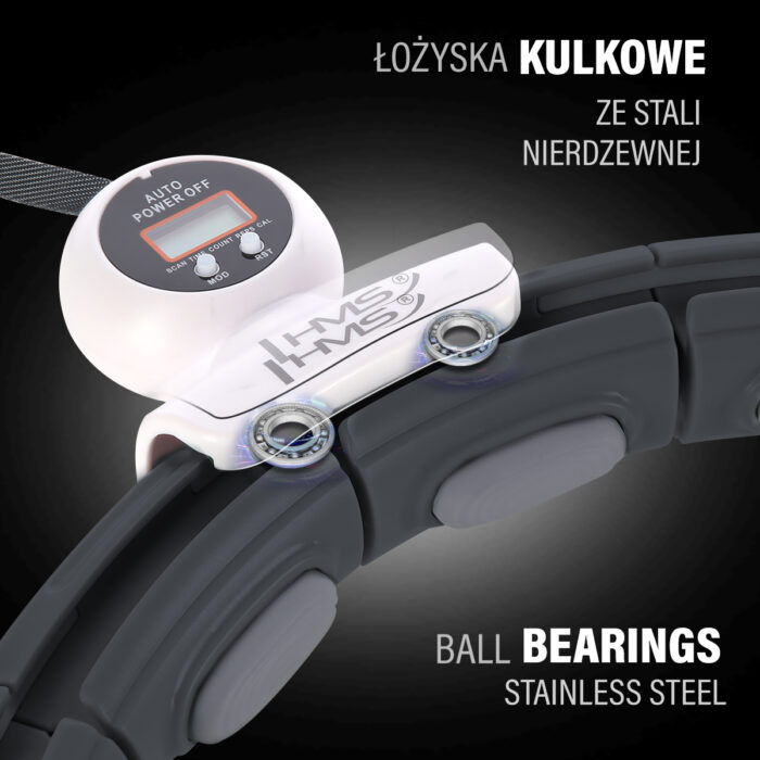 bilde 10 - SET HULA HOOP MAGNETIC BLACK HHM15 med VEKT + COUNTER HMS + WAIST SUPPORT BR163 RED