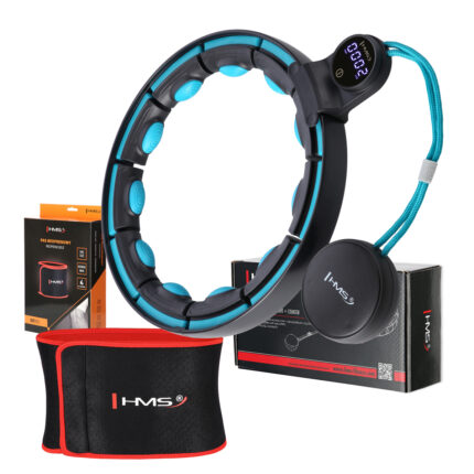 bilde 1 - SET HULA HOOP MAGNETIC BLACK/TURQUOISE HHM17 med VEKT + COUNTER HMS + WAIST SUPPORT BR163 RED