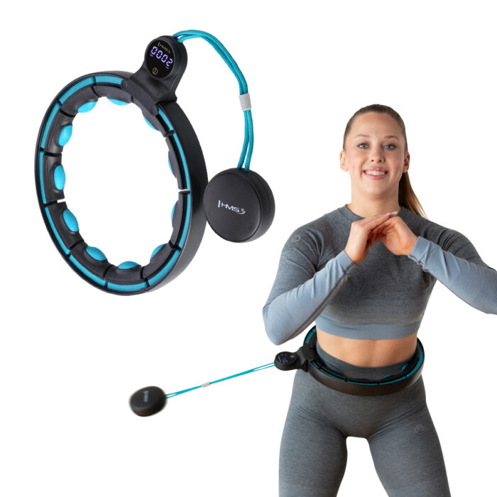 bilde 3 - SET HULA HOOP MAGNETIC BLACK/TURQUOISE HHM17 med VEKT + COUNTER HMS + WAIST SUPPORT BR163 RED