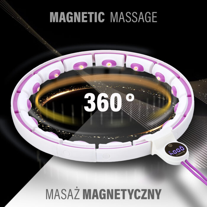bilde 4 - SET HULA HOOP MAGNETIC WHITE/VIOLET HHM17 med VEKT + COUNTER HMS + WAIST SUPPORT BR163 RED