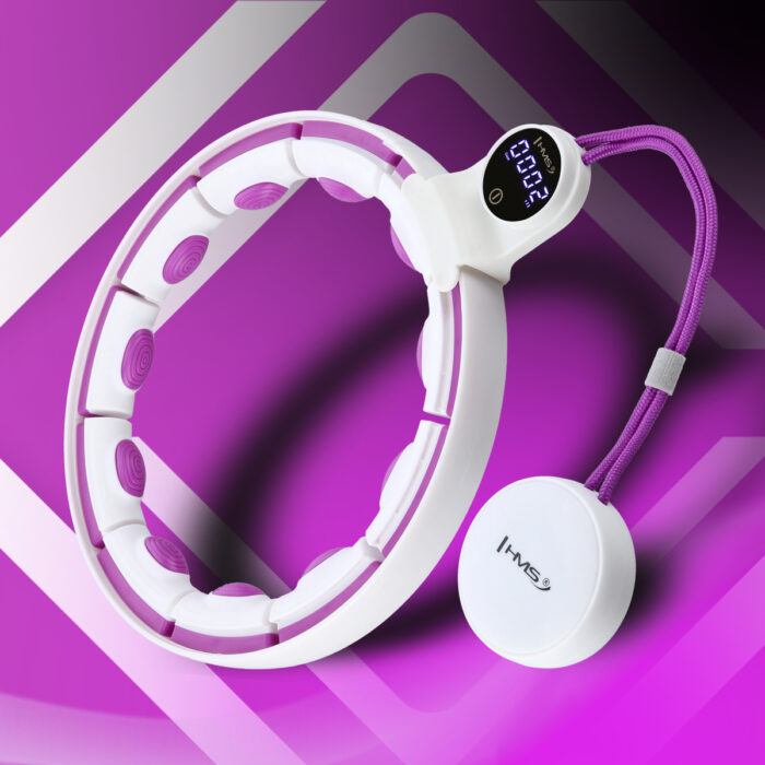 bilde 10 - SET HULA HOOP MAGNETIC WHITE/VIOLET HHM17 med VEKT + COUNTER HMS + WAIST SUPPORT BR163 RED