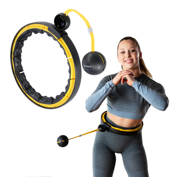 bilde 3 - SET HULA HOOP MAGNETIC BLACK/YELOW HHM21 med VEKT + COUNTER HMS + Slimring BALT BR1313