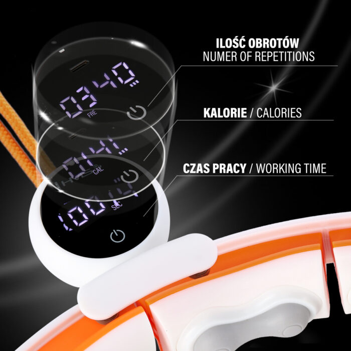 bilde 9 - HULA HOOP MAGNETIC WHITE/Orange HHM21 med Vekt + COUNTER HMS + Slimring BALT BR1313