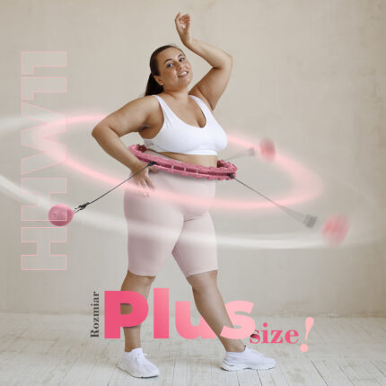 bilde 2 - SET HULA HOP HHW11 LIGHT PINK med Vekt HMS + WAIST SUPPORT BR163 BLACK PLUS STORLEK