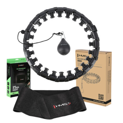 bilde 1 - SET HULA HOOP HHW12 BLACK MED Vekt HMS + WAIST SUPPORT BR163 BLACK PLUS STORLEK