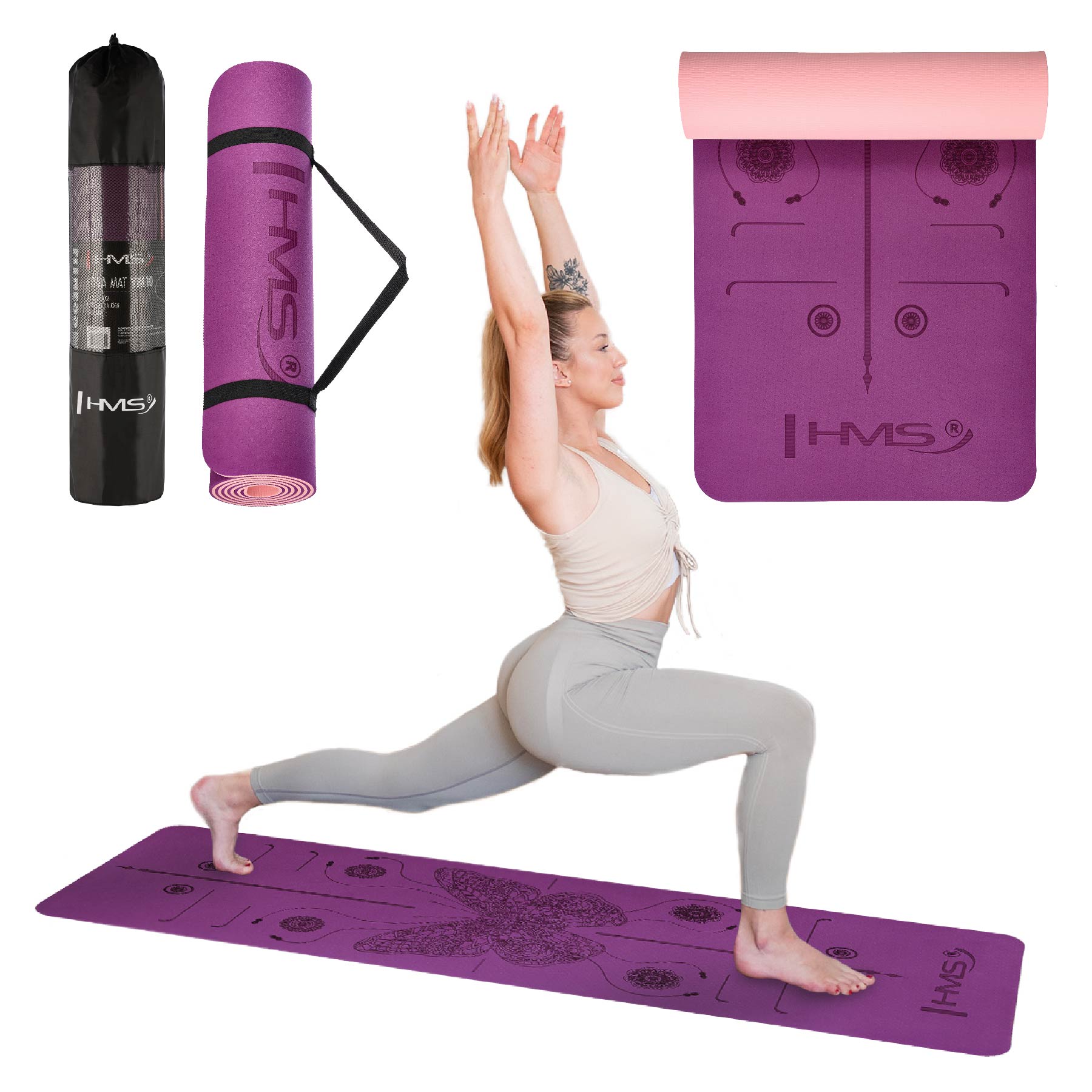 bilde 2 - YM10 YOGA MAT TPE VIOLET HMS