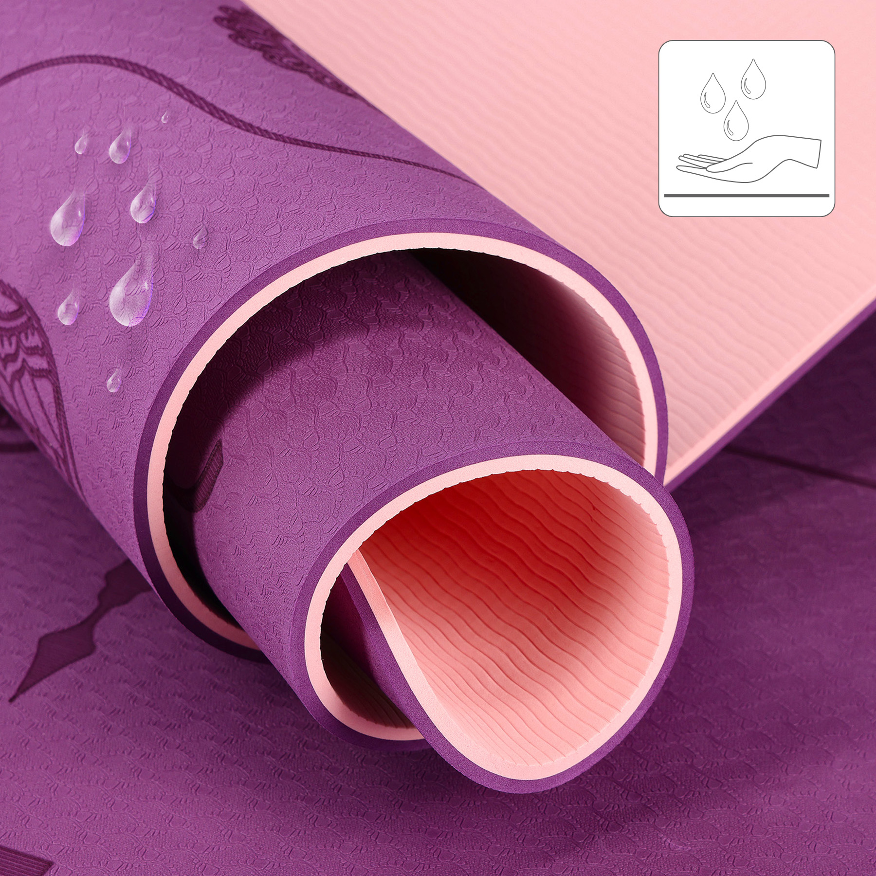 bilde 7 - YM10 YOGA MAT TPE VIOLET HMS
