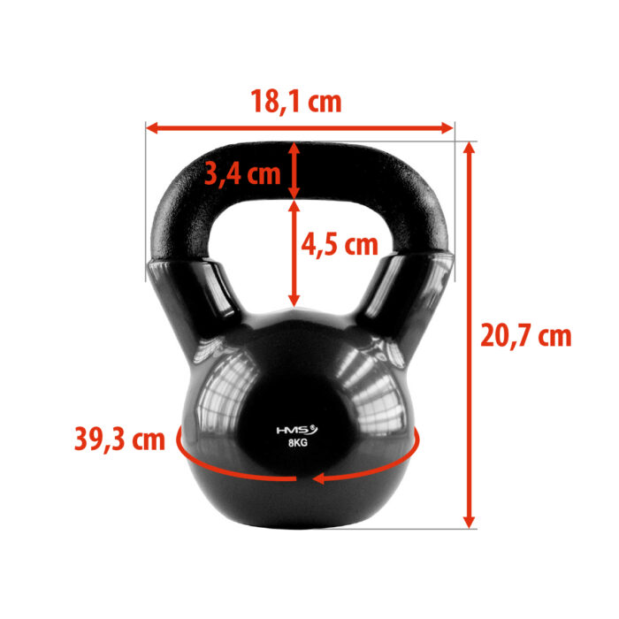 bilde 5 - KNV 8 KG CAST IRON KETTLEBELL HMS (svart)