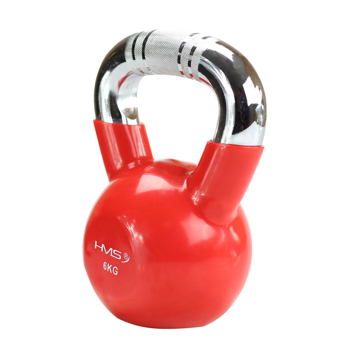 bilde 2 - KTC 6 KG KETTEBELL med CHROMED KNURLED HAND GRIP HMS (red)