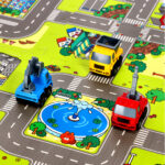 bilde 5 - MD02 KIDs MAT PUZZLE CARS 9 ELEMENTS 90x90CM NILS FUN