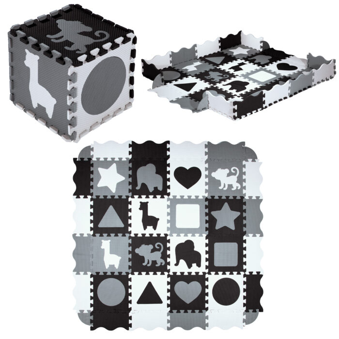bilde 2 - MD03 KID'S PLAYPEN PUZZLE MAT GRAY 36 ELEMENTS 140x140CM NILS FUN