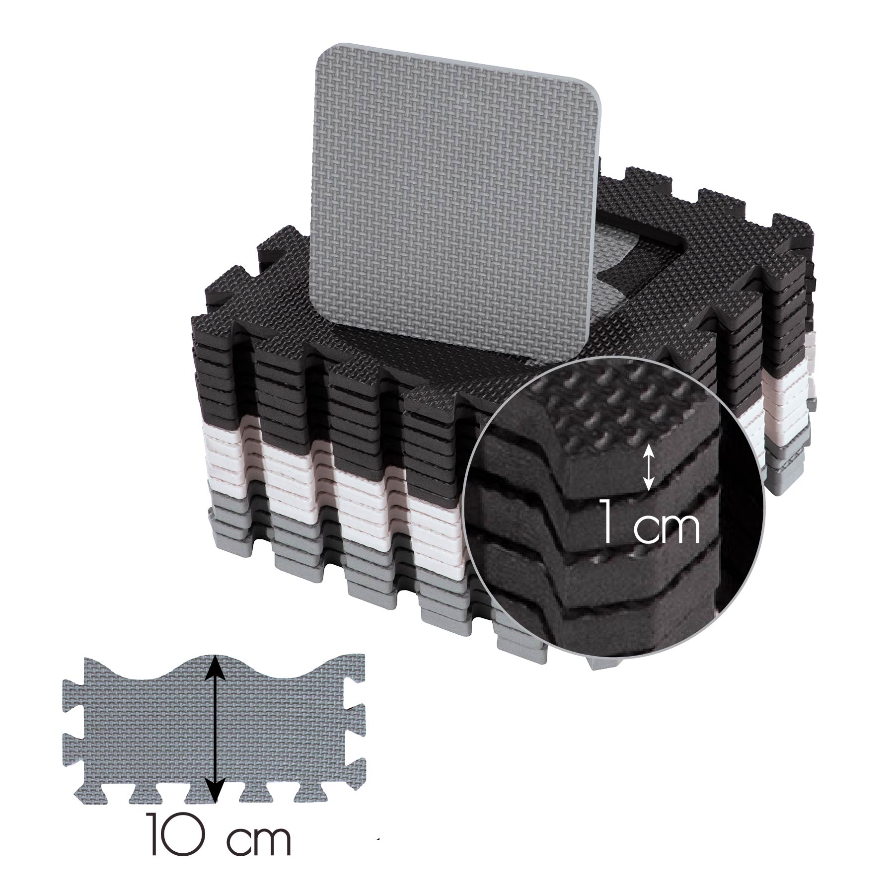 bilde 6 - MD03 KID'S PLAYPEN PUZZLE MAT GRAY 36 ELEMENTS 140x140CM NILS FUN