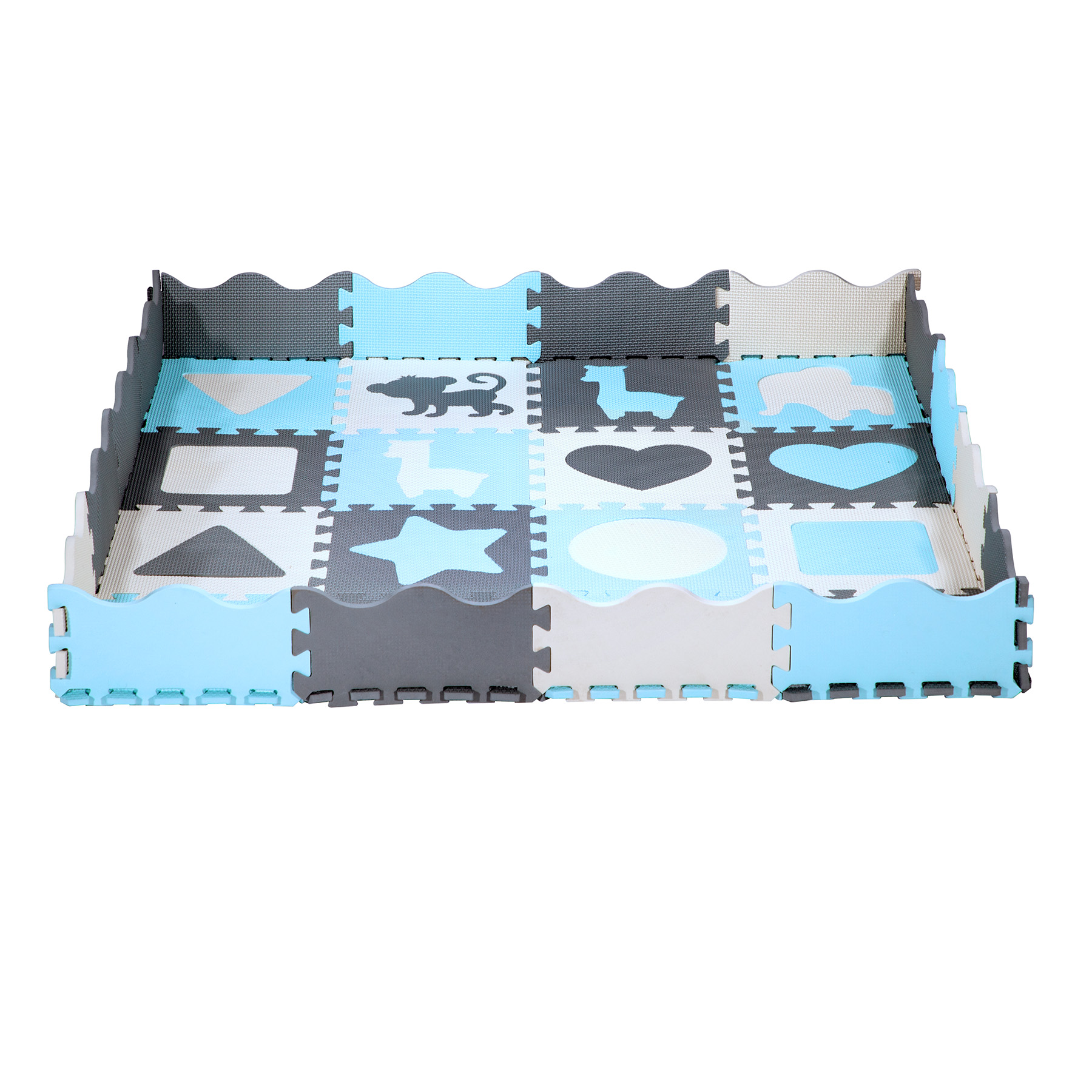 bilde 1 - MD03 KID'S PLAYPEN PUZZLE MAT MINT 36 ELEMENTS 140x140CM NILS FUN