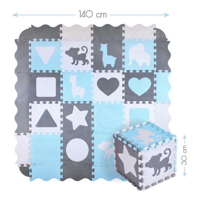bilde 5 - MD03 KID'S PLAYPEN PUZZLE MAT MINT 36 ELEMENTS 140x140CM NILS FUN