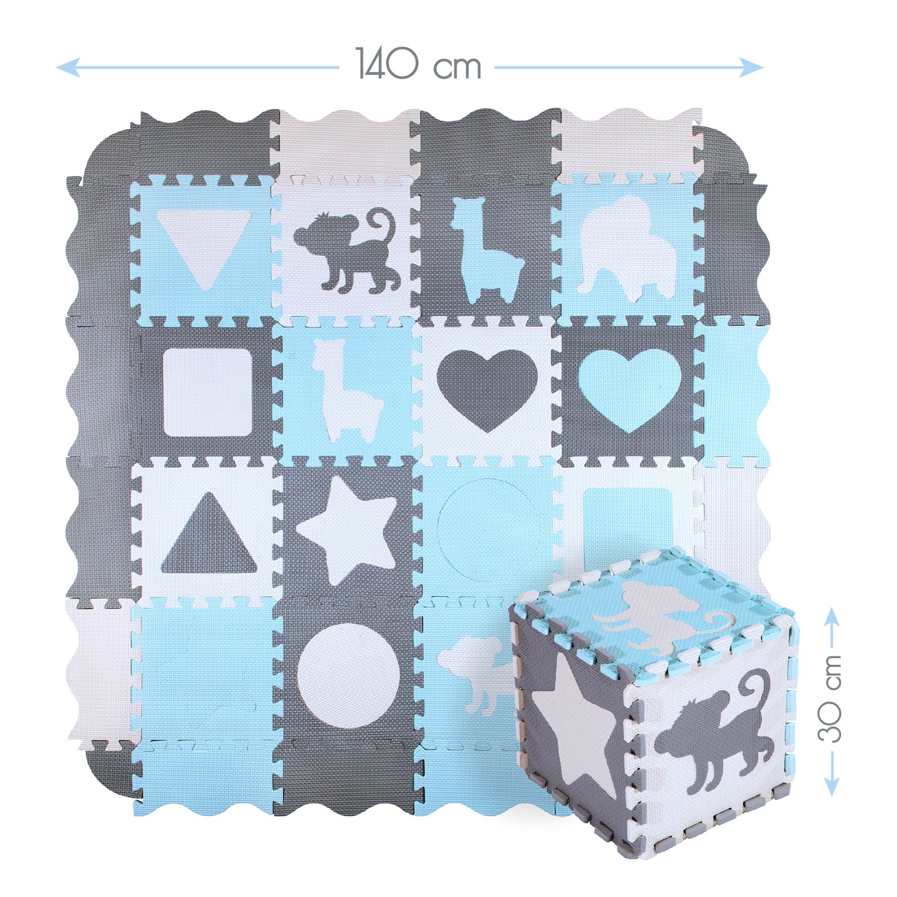 bilde 5 - MD03 KID'S PLAYPEN PUZZLE MAT MINT 36 ELEMENTS 140x140CM NILS FUN