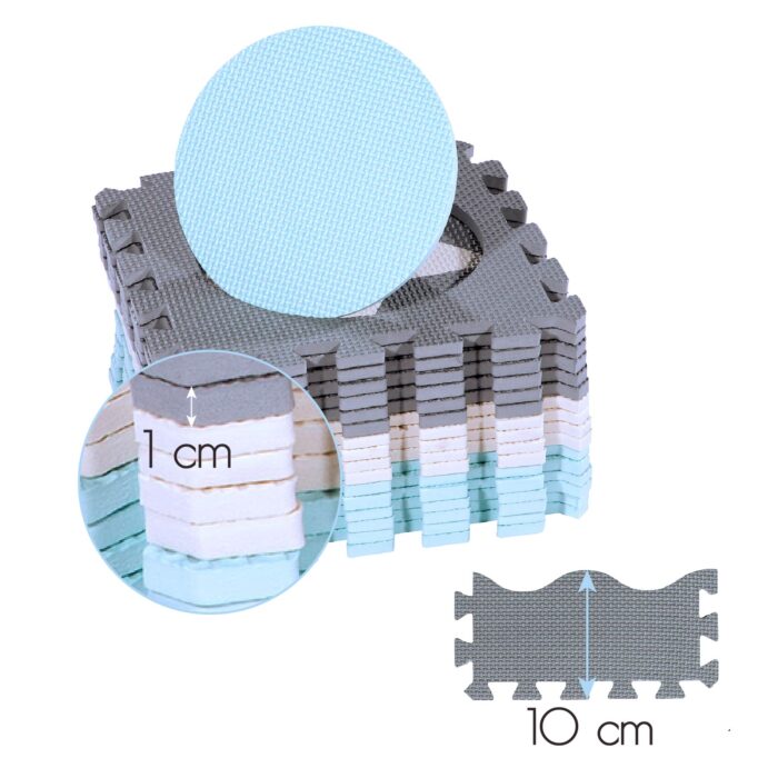 bilde 6 - MD03 KID'S PLAYPEN PUZZLE MAT MINT 36 ELEMENTS 140x140CM NILS FUN